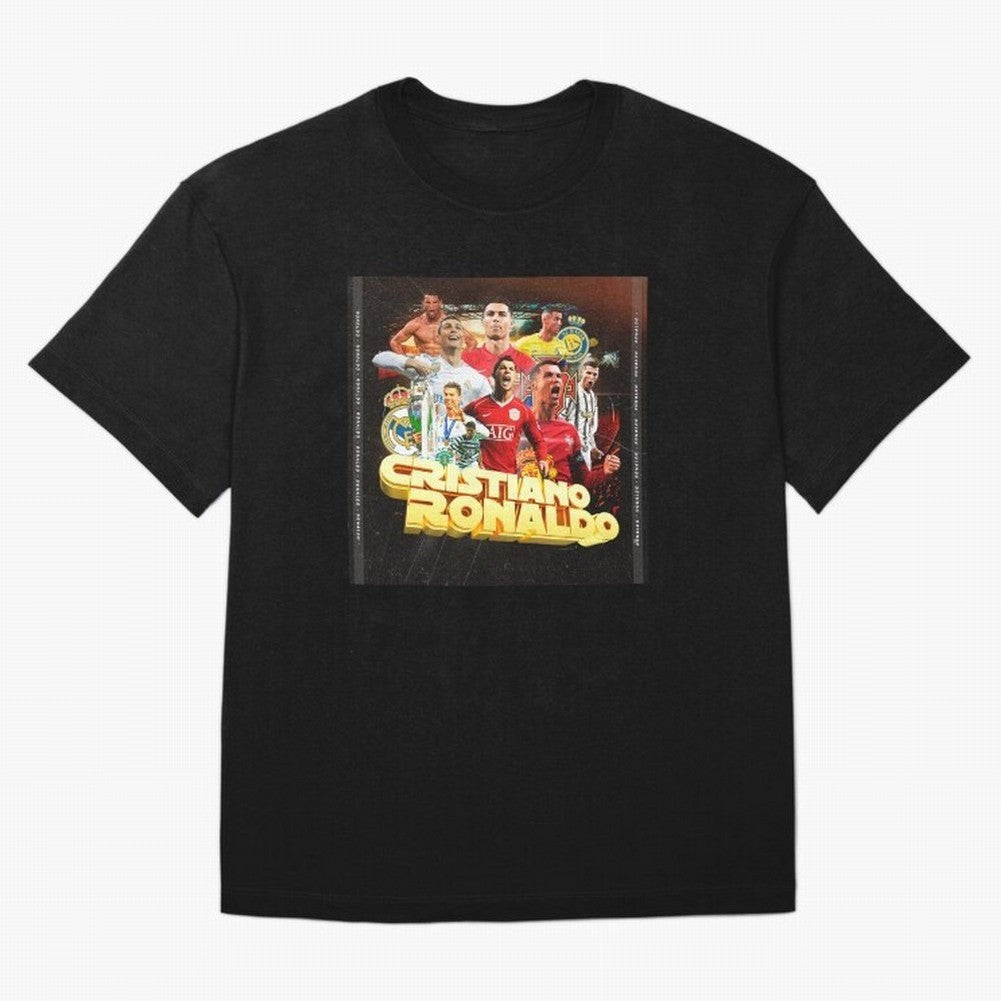 Cristiano Ronaldo Best of Career Oversized T-Shirt Show Match Day Excitement for FIFA World Cup 2026 Group Stage Capturing Messi, Neymar and Mbappe, Brazil Energy, Retro Football Energy, Iconic Rivalries, Trophy Chase Drama and Stadium Atmosphere;