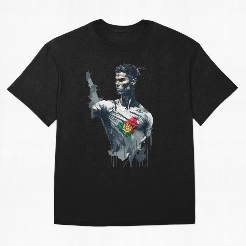Cristiano Ronaldo splash art Oversized T-Shirt Show Match Day Excitement for the FIFA World Cup 2026 Group Stage Journey through Cristiano Ronaldo Highlights, Argentina and Brazil Pride, Supporter Pride, Iconic Celebrations, Legendary Names and