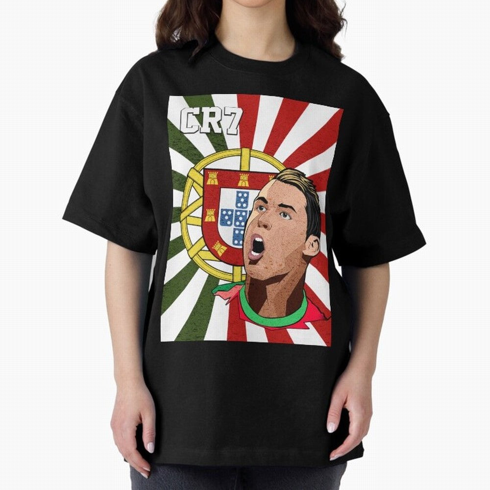 Cristiano Ronaldo 7 Oversized T-Shirt Show Your Love for FIFA World Cup 2026 USA Canada Mexico for Fans of Messi and Cristiano Ronaldo and England, Bringing Soccer Culture, Superstar Moments, National Team Dreams and Competitive Fire; Built for