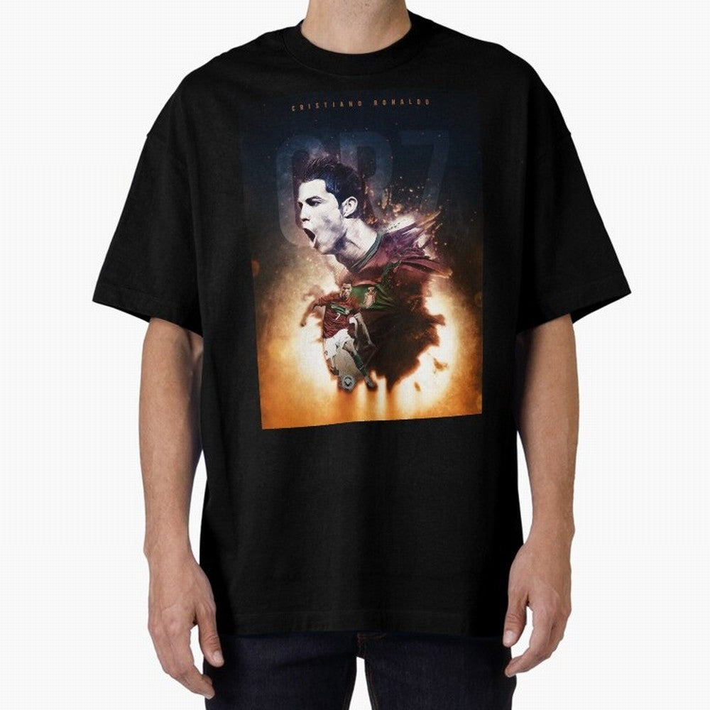 Cristiano Ronaldo 7 Oversized T-Shirt Feel the Roar of FIFA World Cup 2026 USA Canada Mexico Spirit, Connected to England, France and Netherlands, Cristiano Ronaldo, Match Day Excitement, Supporter Culture, Golden Goals and Global Football Passion;