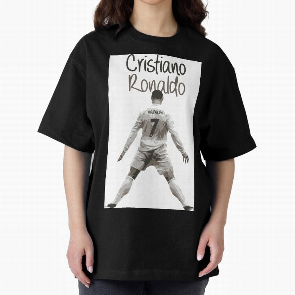 Cristiano Ronaldo Celebration Oversized T-Shirt Show Match Day Excitement for FIFA World Cup 2026 Group Stage Spirit, Celebrating Spain, Mbappe, Soccer Culture, Superstar Moments, National Team Dreams and Competitive Fire; Great for Supporters Who