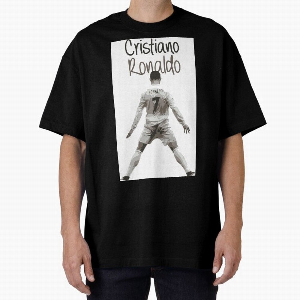 Cristiano Ronaldo Celebration Oversized T-Shirt Show Match Day Excitement for FIFA World Cup 2026 Group Stage Spirit, Celebrating Spain, Mbappe, Soccer Culture, Superstar Moments, National Team Dreams and Competitive Fire; Great for Supporters Who