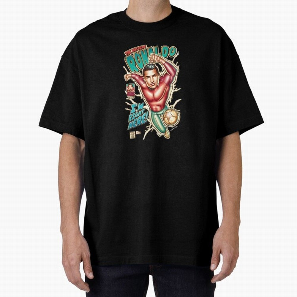 The Machine Ronaldo Oversized T-Shirt Celebrate the Biggest Stage of Global Football Passion for FIFA World Cup 2026 USA Canada Mexico, Driven by Cristiano Ronaldo, Haaland and CR7, Spain, Global Supporter Spirit, Legendary Goals, National Colors