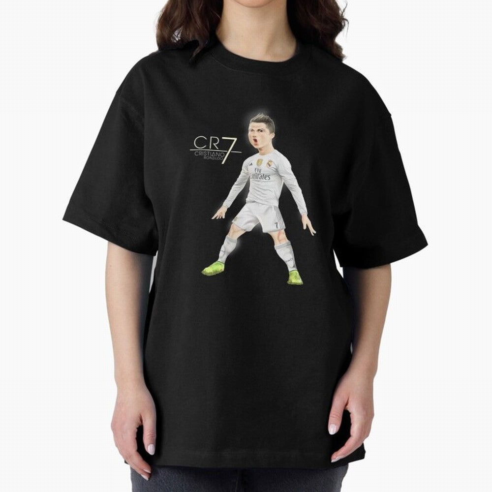 CR7 Oversized T-Shirt Bring Bold Fan Energy to Match Day Hype around FIFA World Cup 2026 Group Stage, CR7, France and Portugal, Sports Nostalgia, International Competition, Famous Players and Unforgettable Victories; Perfect for Fans, Collectors,