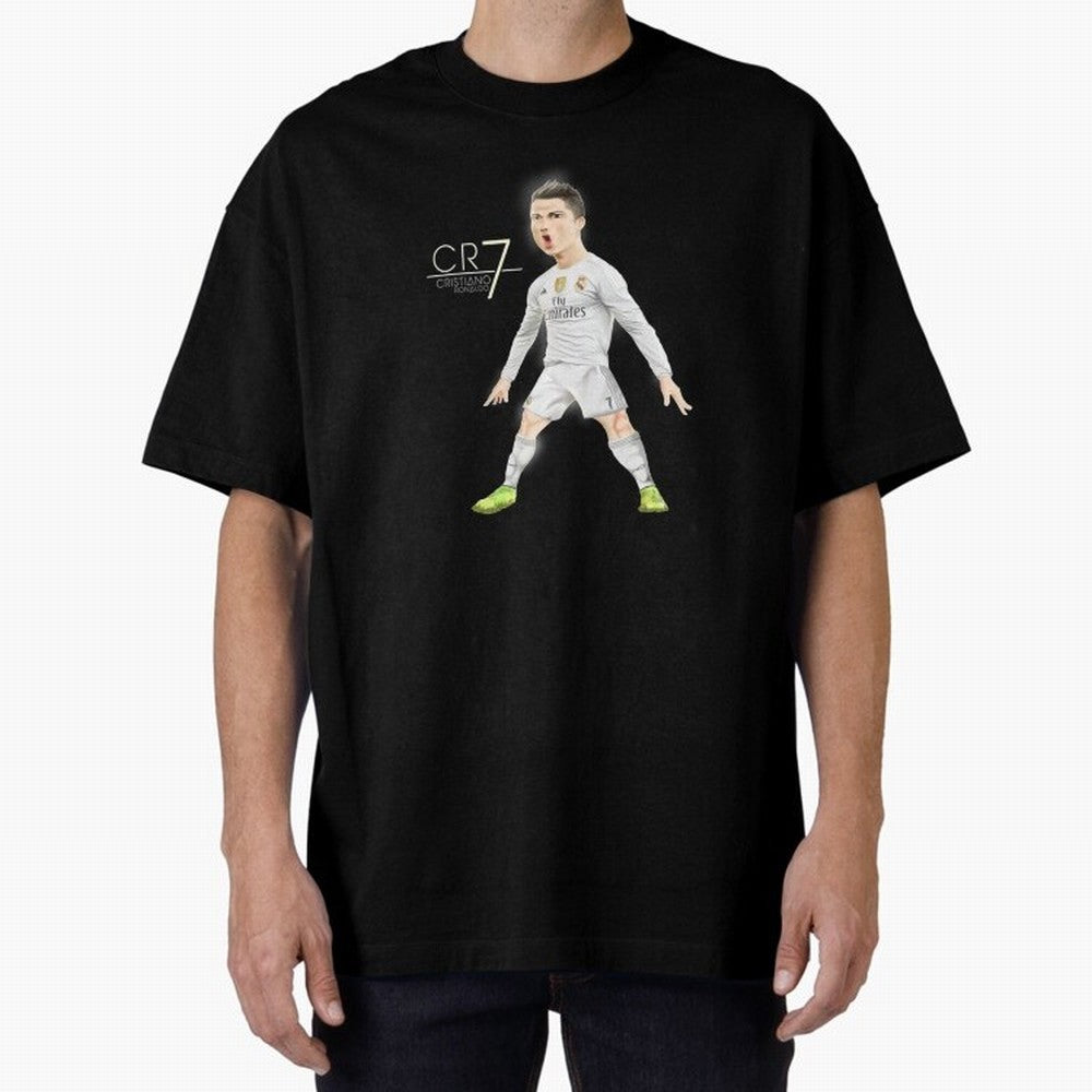 CR7 Oversized T-Shirt Bring Bold Fan Energy to Match Day Hype around FIFA World Cup 2026 Group Stage, CR7, France and Portugal, Sports Nostalgia, International Competition, Famous Players and Unforgettable Victories; Perfect for Fans, Collectors,