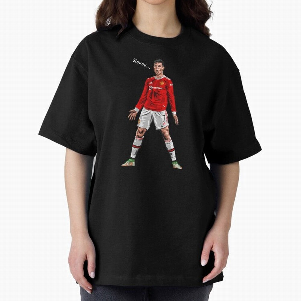 Christiano Ronaldo CR7 Siuuuuu... Oversized T-Shirt Celebrate Unforgettable Nights in Global Football Passion for FIFA World Cup 2026 USA Canada Mexico, Centered on Messi and Cristiano Ronaldo, Argentina, Vintage Soccer Flavor, Modern Football
