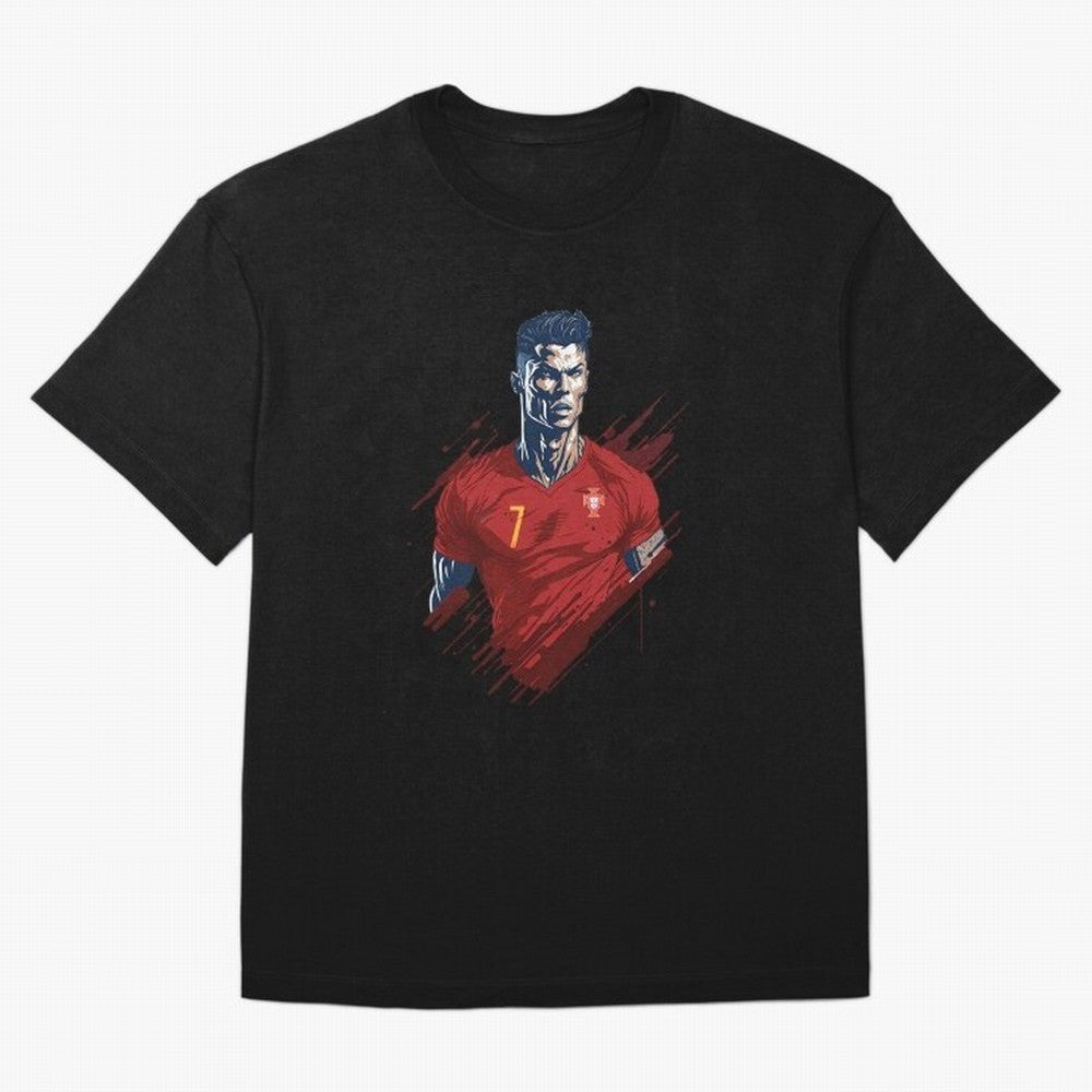 Cristiano Ronaldo splash art Oversized T-Shirt Spotlight FIFA World Cup 2026 USA Canada Mexico Spirit, Capturing France, Neymar, Championship Spirit, Famous Goals, Roaring Crowds and International Football Unity; Built for Supporters Chasing Trophy