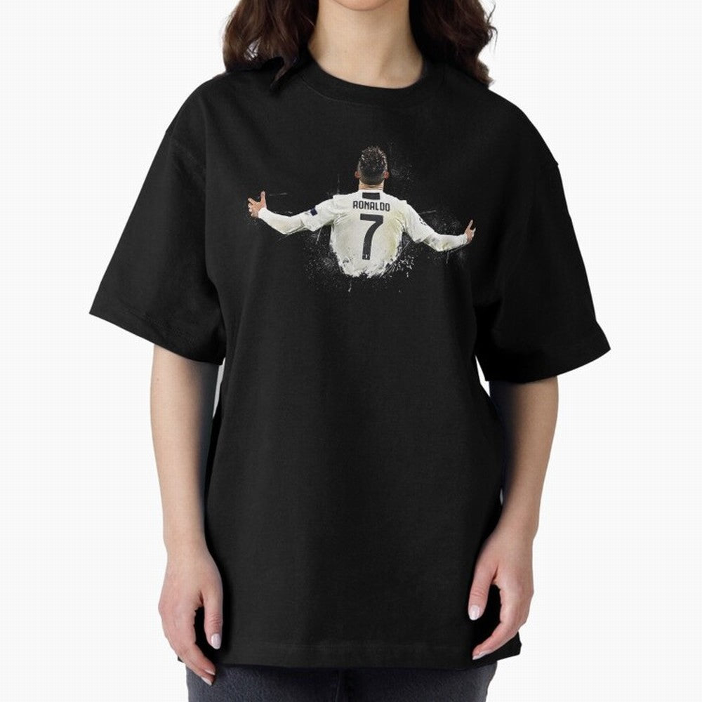 Cristiano Ronaldo Juventus Abstract Paintings Oversized T-Shirt Spotlight Match Day Hype around FIFA World Cup 2026 Group Stage, Messi, Brazil, Retro Football Energy, Iconic Rivalries, Trophy Chase Drama and Stadium Atmosphere; Built for Supporters