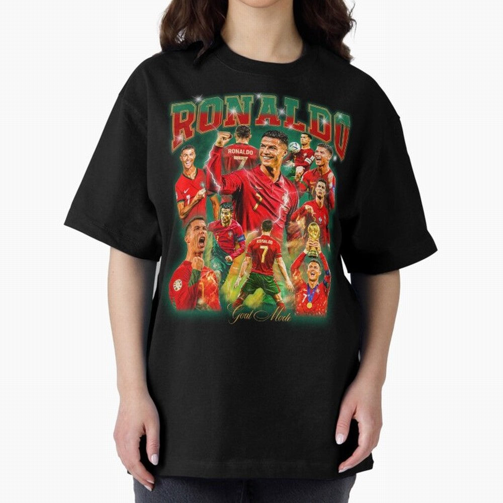 Ronaldo Vintage Bootleg Design Oversized T-Shirt Bring a Champion Mindset to FIFA World Cup 2026 Built around Haaland, Germany Energy, Championship Spirit, Famous Goals, Roaring Crowds and International Football Unity; Created for Match Day