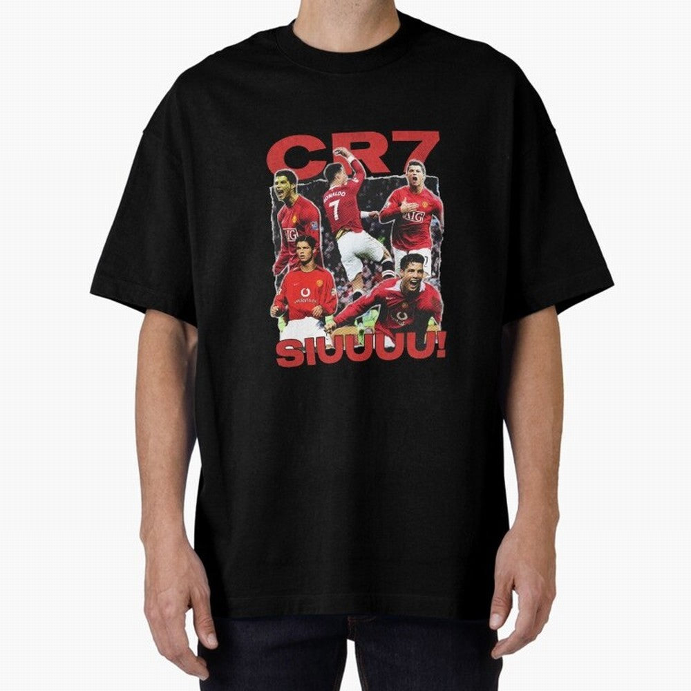Retro Cristiano Ronaldo Manchester United Oversized T-Shirt Honor FIFA World Cup 2026 Driven by Cristiano Ronaldo, Haaland and CR7, France and Portugal Energy, Vintage Soccer Flavor, Modern Football Stars, National Flags and Final Night Emotion;