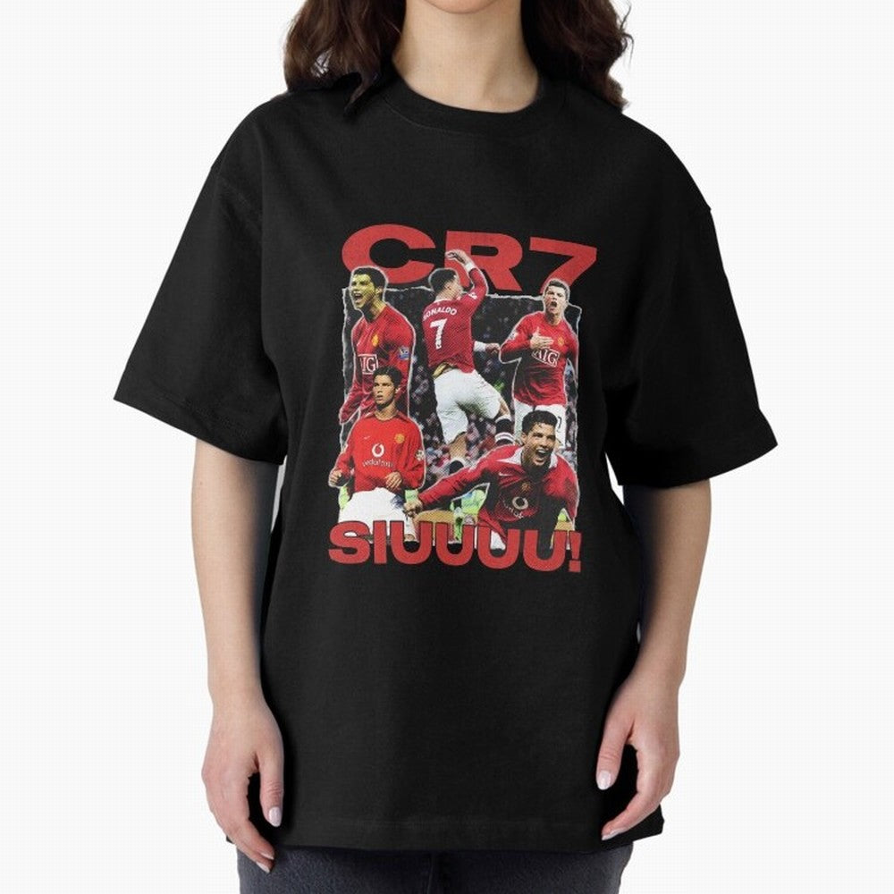 Retro Cristiano Ronaldo Manchester United Oversized T-Shirt Honor FIFA World Cup 2026 Driven by Cristiano Ronaldo, Haaland and CR7, France and Portugal Energy, Vintage Soccer Flavor, Modern Football Stars, National Flags and Final Night Emotion;