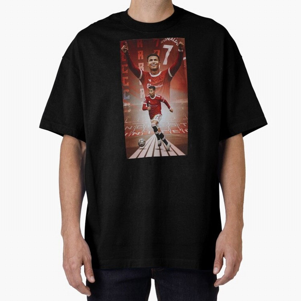 Cristiano Ronaldo Manchester Home 202122 , Ronaldo Gifts, Ronaldo Best Selling , Ronaldo Top Items Oversized T-Shirt Support the Legends of Global Football Passion for FIFA World Cup 2026 Group Stage, Centered on Cristiano Ronaldo, Haaland and CR7,