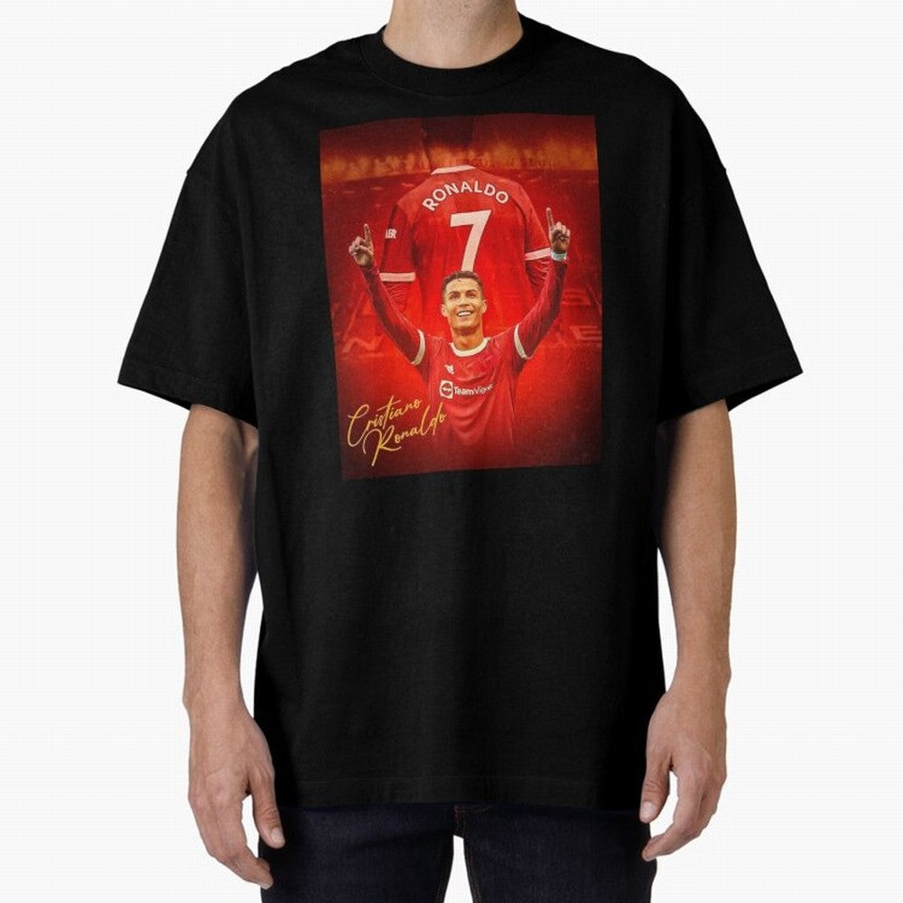 Cristiano Ronaldo Poster Oversized T-Shirt Carry the Colors and Pride of Global Football Passion for FIFA World Cup 2026, Highlighting Messi, Neymar and Mbappe, England and Germany, Goal Celebration Energy, Supporter Heritage, Football Icons and