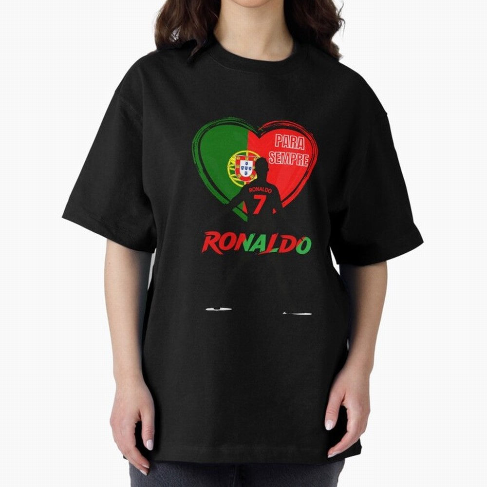 Love Cristiano Ronaldo Oversized T-Shirt Make Your Look Match FIFA World Cup 2026 Group Stage Spirit, Centered on Germany, Haaland and Mbappe, Retro Football Energy, Iconic Rivalries, Trophy Chase Drama and Stadium Atmosphere; Great for Watch