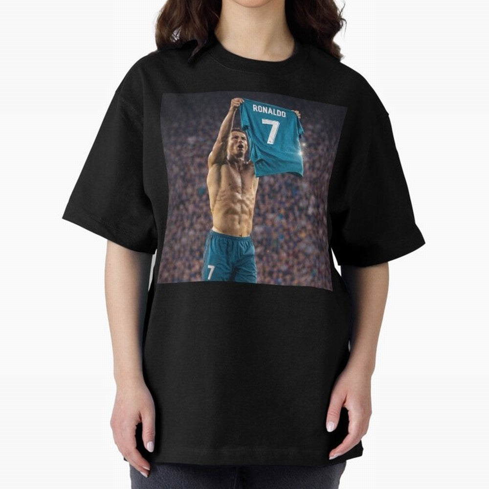 Ronaldo Holding Number Seven Shirt Oversized T-Shirt Discover FIFA World Cup 2026 USA Canada Mexico Inspired by CR7 and Messi, England Energy, Stadium Memories, Football Loyalty, International Chants and Championship Tradition; Created for Match