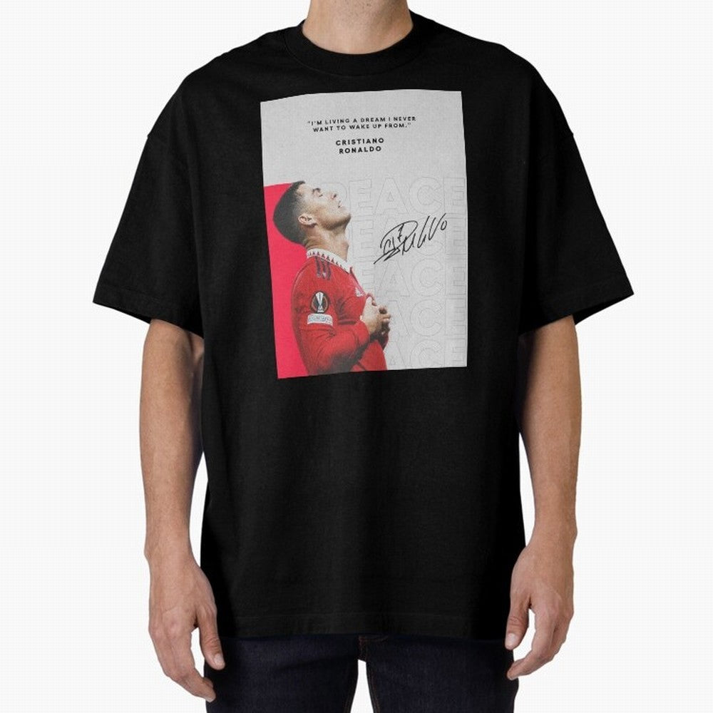 PEACE OF MIND Oversized T-Shirt Honor the Football Icons of FIFA World Cup 2026 Centered on Cristiano Ronaldo, Haaland and CR7, Spain and Netherlands Energy, Champion Mindset, Group Stage Buzz, Knockout Tension and Passionate Fan Culture; Ideal for