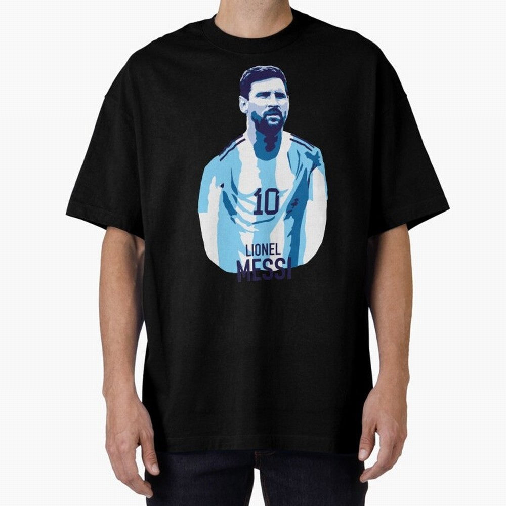 Messi Oversized T-Shirt Fuel Your Fan Pride for FIFA World Cup 2026 Spirit, Capturing Argentina and Brazil, CR7, Stadium Chants, National Pride, Trophy Dreams and Unforgettable Football Memories; Ideal for Passionate Fans Who Love Underdog Stories,