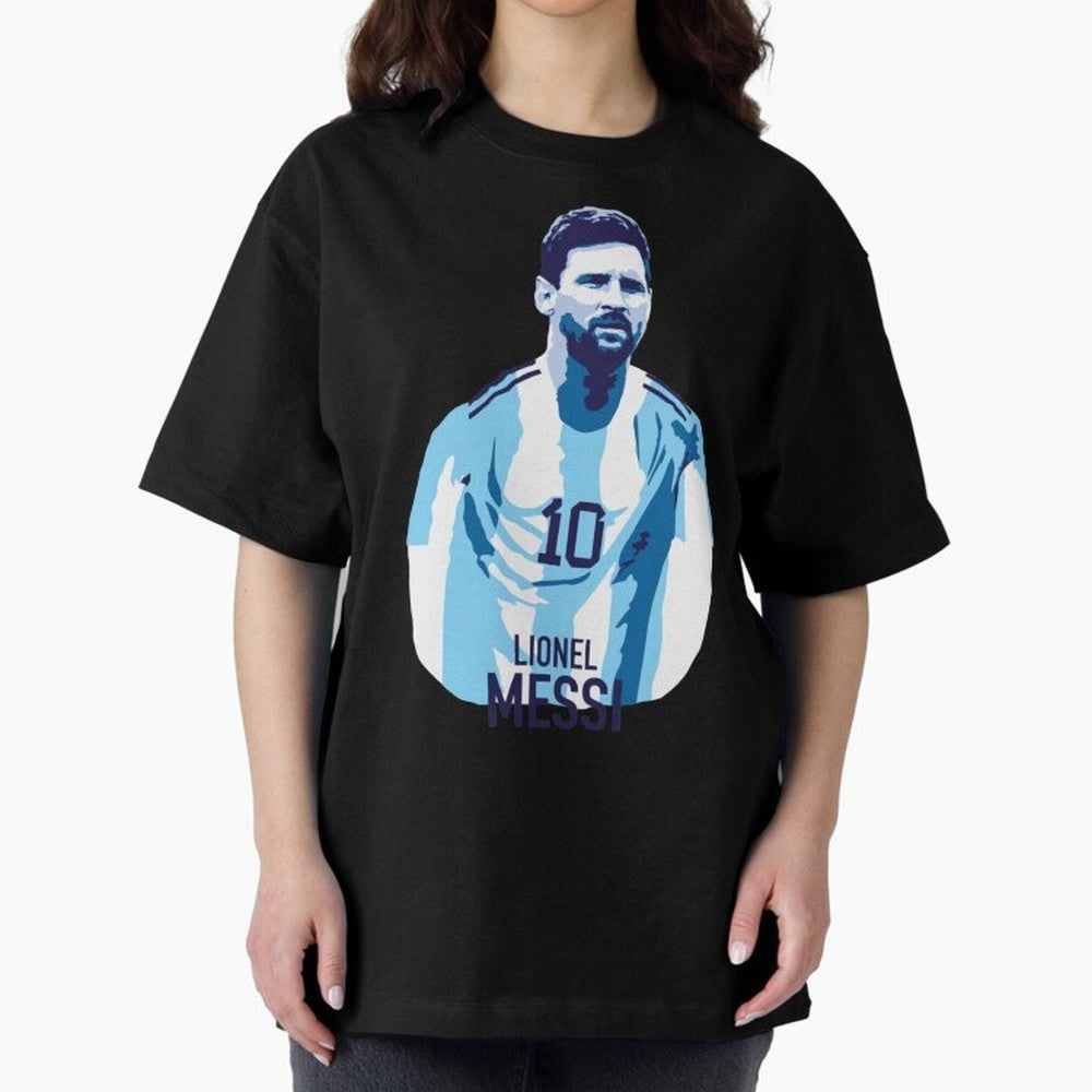 Messi Oversized T-Shirt Fuel Your Fan Pride for FIFA World Cup 2026 Spirit, Capturing Argentina and Brazil, CR7, Stadium Chants, National Pride, Trophy Dreams and Unforgettable Football Memories; Ideal for Passionate Fans Who Love Underdog Stories,