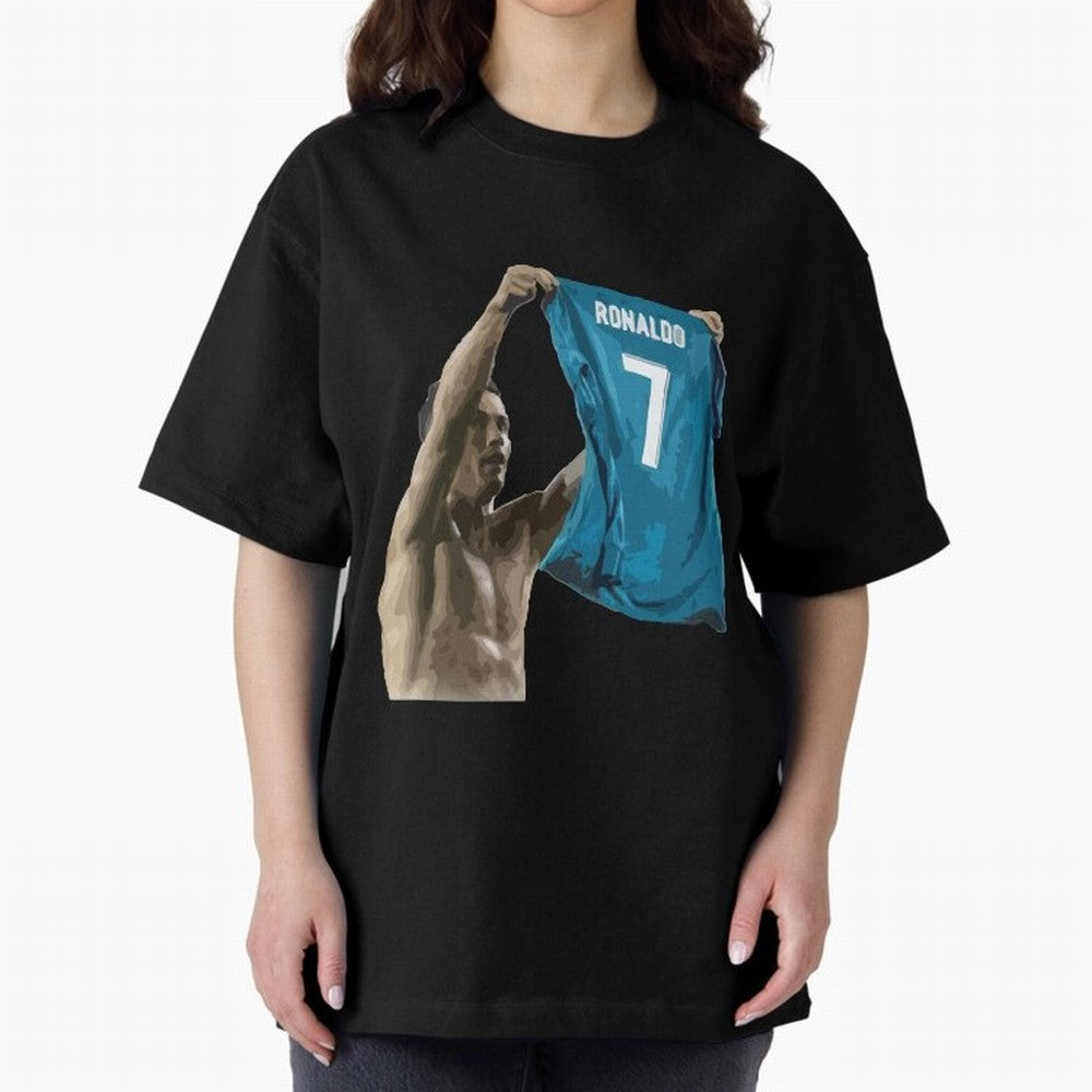 Cristiano Ronaldo celebration goal against Barcelona Oversized T-Shirt Remember FIFA World Cup 2026 USA Canada Mexico Spirit, Celebrating Netherlands, Neymar, Haaland and Cristiano Ronaldo, Vintage Soccer Flavor, Modern Football Stars, National