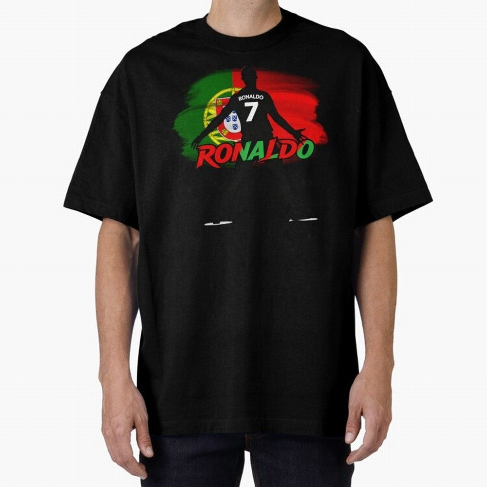 Portugal CR7 Fan World Cup Oversized T-Shirt Live the Energy of FIFA World Cup 2026 Spirit, Celebrating Spain and Netherlands, Cristiano Ronaldo, Championship Spirit, Famous Goals, Roaring Crowds and International Football Unity; Perfect for Fans,