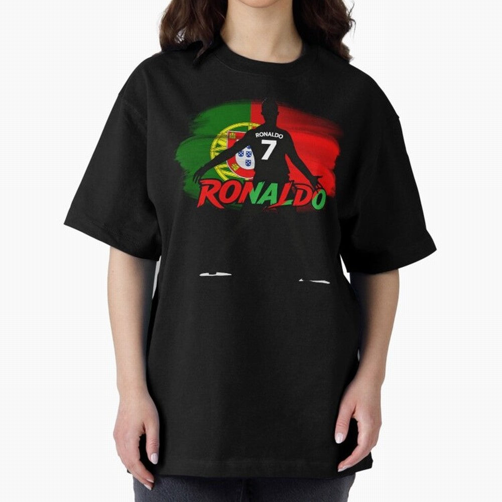 Portugal CR7 Fan World Cup Oversized T-Shirt Live the Energy of FIFA World Cup 2026 Spirit, Celebrating Spain and Netherlands, Cristiano Ronaldo, Championship Spirit, Famous Goals, Roaring Crowds and International Football Unity; Perfect for Fans,