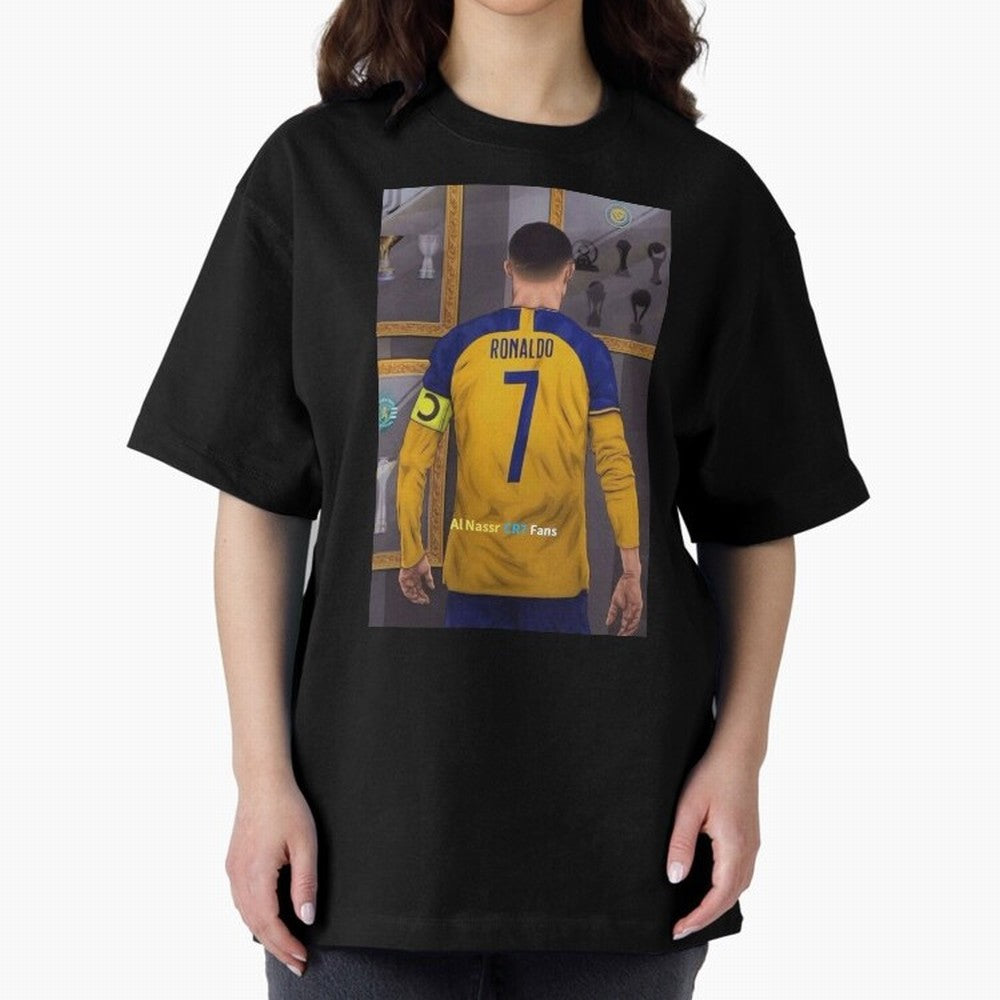Al Nassr -Cristiano Ronaldo CR7 2023 Oversized T-Shirt Celebrate Football Dreams Across the FIFA World Cup 2026 USA Canada Mexico Journey through Mbappe Highlights, Argentina, France and Brazil Pride, Worldwide Fan Energy, Dramatic Goals, Stadium