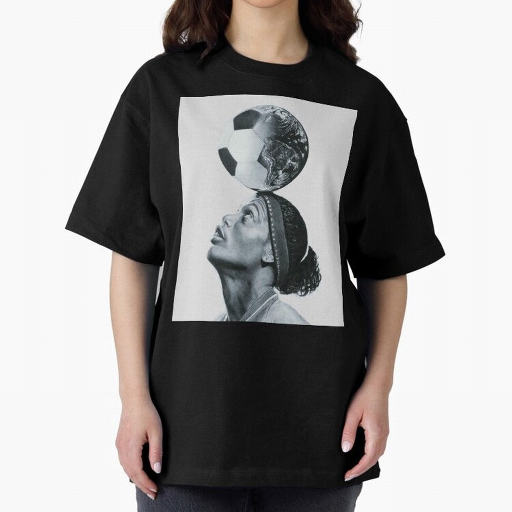 Art Ronaldinho Illustration Oversized T-Shirt Treasure Match Day Hype around FIFA World Cup 2026 USA Canada Mexico, CR7 and Messi, Spain and Netherlands, Classic Soccer Heritage, Championship Pressure, Fan Loyalty and International Pride; Built for