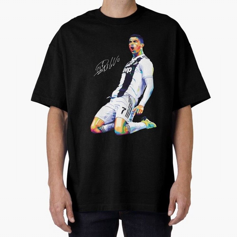 C Ronaldo Wpap Pop Art Oversized T-Shirt Bring Retro Soccer Energy to the FIFA World Cup 2026 USA Canada Mexico Journey through CR7 Highlights, Argentina Pride, Championship Spirit, Famous Goals, Roaring Crowds and International Football Unity;