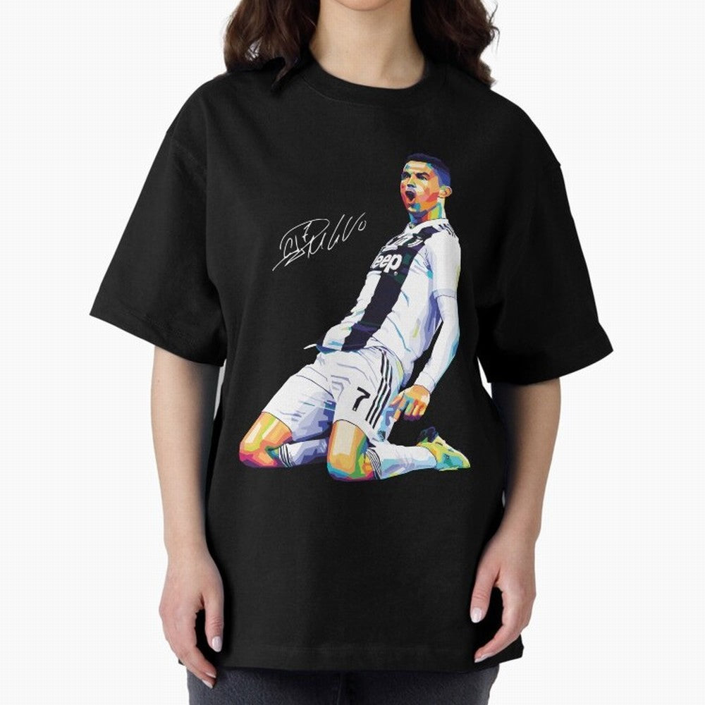 C Ronaldo Wpap Pop Art Oversized T-Shirt Bring Retro Soccer Energy to the FIFA World Cup 2026 USA Canada Mexico Journey through CR7 Highlights, Argentina Pride, Championship Spirit, Famous Goals, Roaring Crowds and International Football Unity;