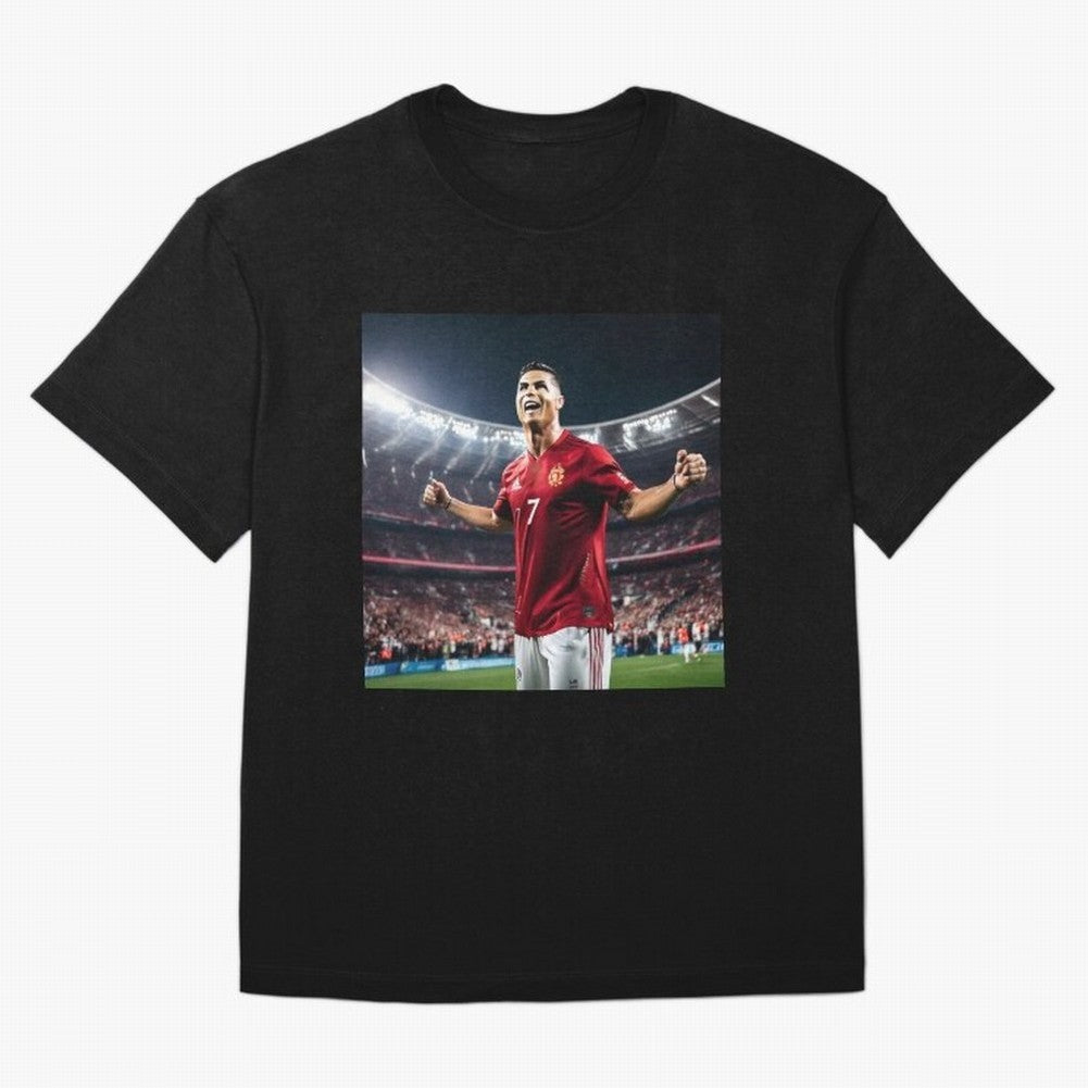 cristiano ronaldo celebrates goal Oversized T-Shirt Keep the Match Day Mood of FIFA World Cup 2026 USA Canada Mexico Spirit, Centered on Brazil, Neymar, Championship Spirit, Famous Goals, Roaring Crowds and International Football Unity; Perfect for