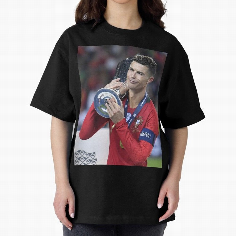 Todos Portugal 2019 CR7 Oversized T-Shirt Remember the FIFA World Cup 2026 Journey through CR7 and Messi Highlights, France and Portugal Pride, Championship Spirit, Famous Goals, Roaring Crowds and International Football Unity; Perfect for Fans,