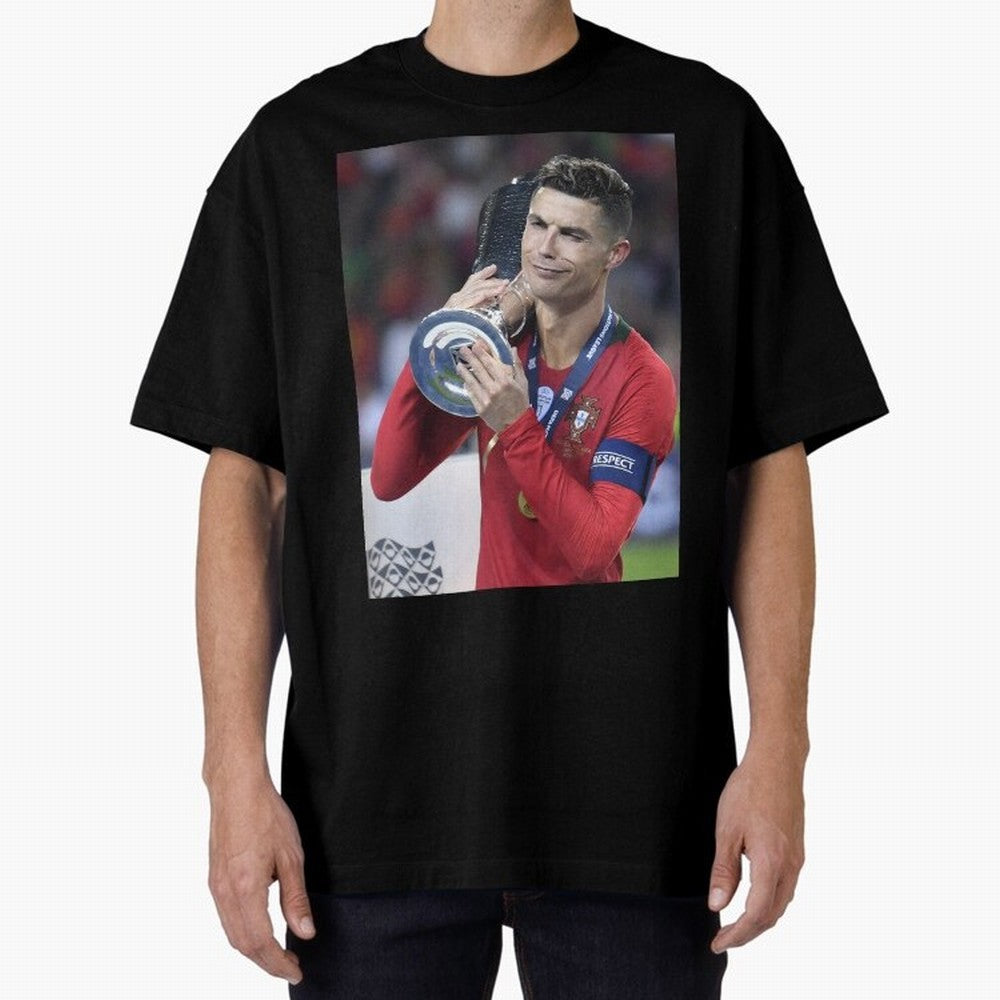 Todos Portugal 2019 CR7 Oversized T-Shirt Remember the FIFA World Cup 2026 Journey through CR7 and Messi Highlights, France and Portugal Pride, Championship Spirit, Famous Goals, Roaring Crowds and International Football Unity; Perfect for Fans,