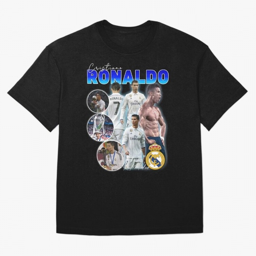 Cristiano Ronaldo Bootleg Oversized T-Shirt Carry the Colors and Pride of Global Football Passion for FIFA World Cup 2026, Connected to Mbappe and Neymar, France and Portugal, Match Day Excitement, Supporter Culture, Golden Goals and Global