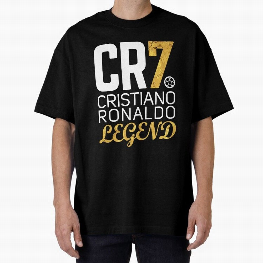 CR7 legend gold Oversized T-Shirt Capture Stadium Memories from FIFA World Cup 2026 for Fans of Haaland and Mbappe and England, France and Netherlands, Bringing Tournament Hype, Historic Matchups, Family Viewing Parties and Global Sports Pride;