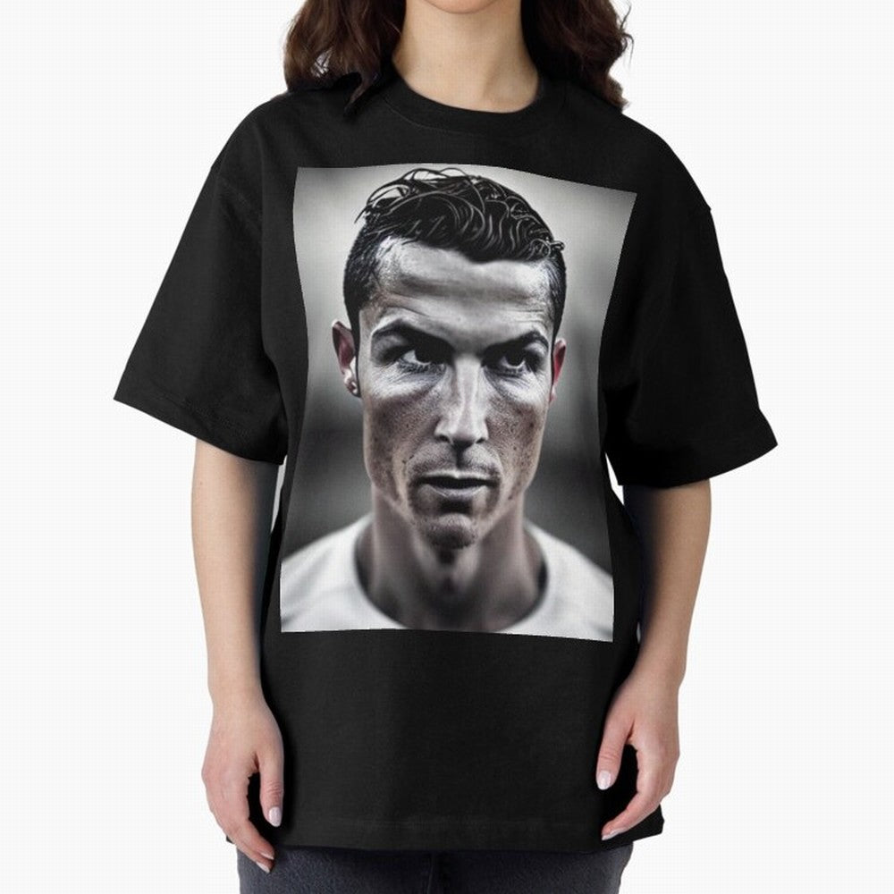 Cristiano Ronaldo Portrait Oversized T-Shirt Feel the Heartbeat of the FIFA World Cup 2026 Group Stage Journey through Mbappe Highlights, Argentina Pride, Global Supporter Spirit, Legendary Goals, National Colors and Tournament Celebration; Perfect