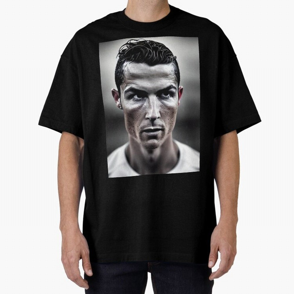 Cristiano Ronaldo Portrait Oversized T-Shirt Feel the Heartbeat of the FIFA World Cup 2026 Group Stage Journey through Mbappe Highlights, Argentina Pride, Global Supporter Spirit, Legendary Goals, National Colors and Tournament Celebration; Perfect