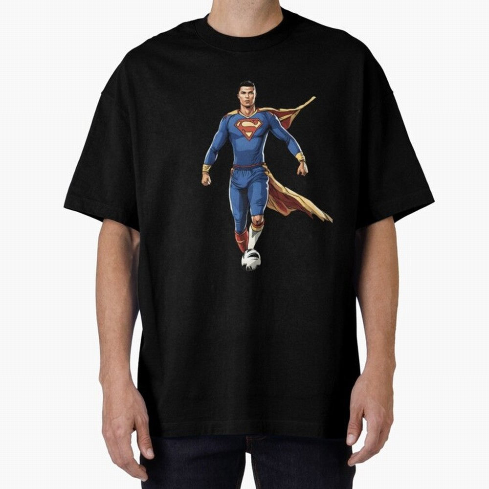 Ronaldo Superhero Oversized T-Shirt Bring Stadium Energy to FIFA World Cup 2026 with Haaland, Portugal, Spain and Germany Energy, Goal Celebration Energy, Supporter Heritage, Football Icons and Worldwide Tournament Joy; Great for Watch Parties,