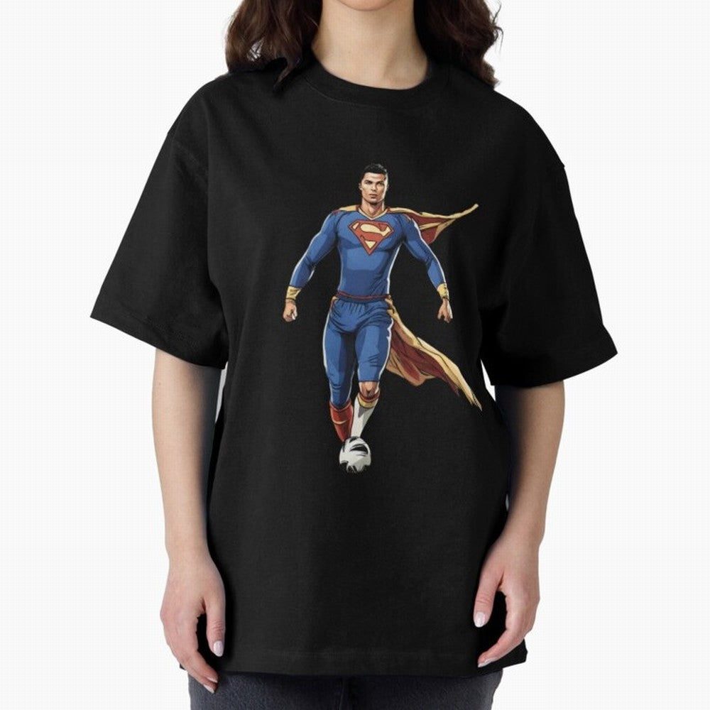 Ronaldo Superhero Oversized T-Shirt Bring Stadium Energy to FIFA World Cup 2026 with Haaland, Portugal, Spain and Germany Energy, Goal Celebration Energy, Supporter Heritage, Football Icons and Worldwide Tournament Joy; Great for Watch Parties,