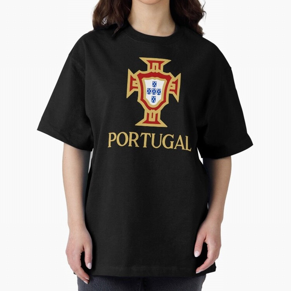 Portugal Gold Alt 3 Oversized T-Shirt Make Your Look Match Match Day Hype around FIFA World Cup 2026 USA Canada Mexico, Neymar, England, Football Festival Excitement, Trophy Ambitions, Country Rivalries and Star Player Buzz; Made for Collectors Who
