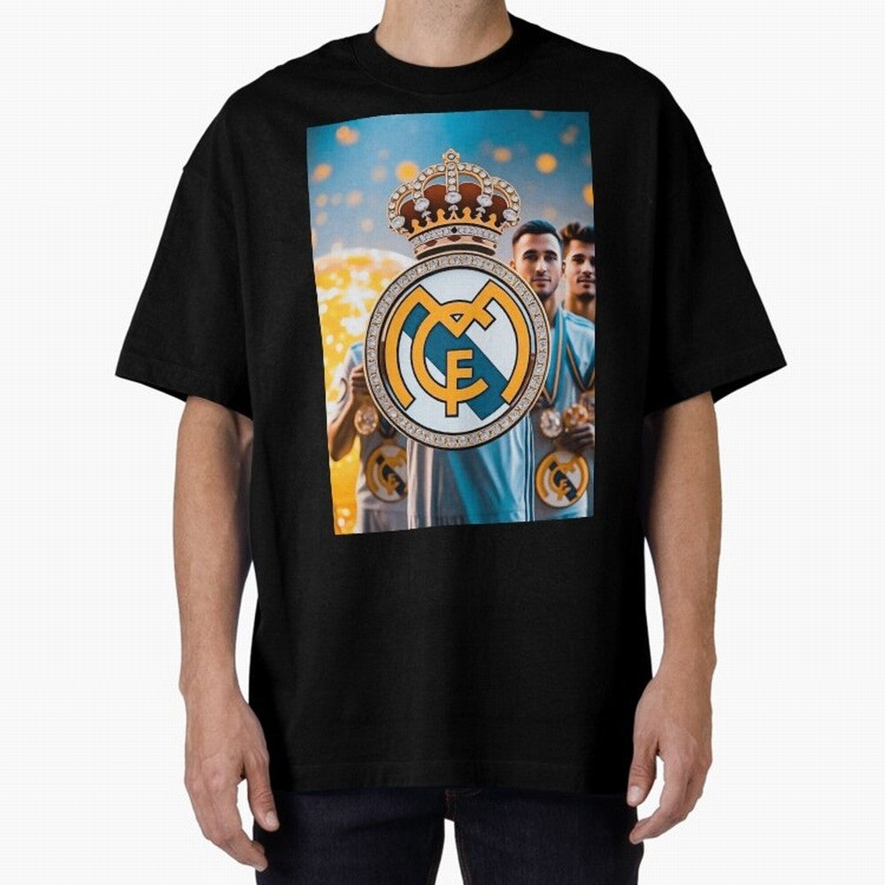 El Medall¨®n Del Real Madrid Oversized T-Shirt Live the Energy of FIFA World Cup 2026 USA Canada Mexico for Fans of Messi and Cristiano Ronaldo and France, Bringing Football Passion, Legendary Performances, Festival Vibes and Supporter Community;