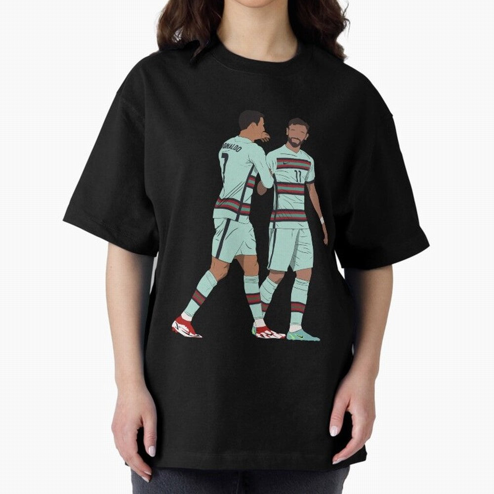 Cristiano Ronaldo & Bruno Fernandes Portugal Oversized T-Shirt Relive the Noise and Pride of the FIFA World Cup 2026 USA Canada Mexico Journey through Neymar Highlights, England Pride, Match Day Excitement, Supporter Culture, Golden Goals and
