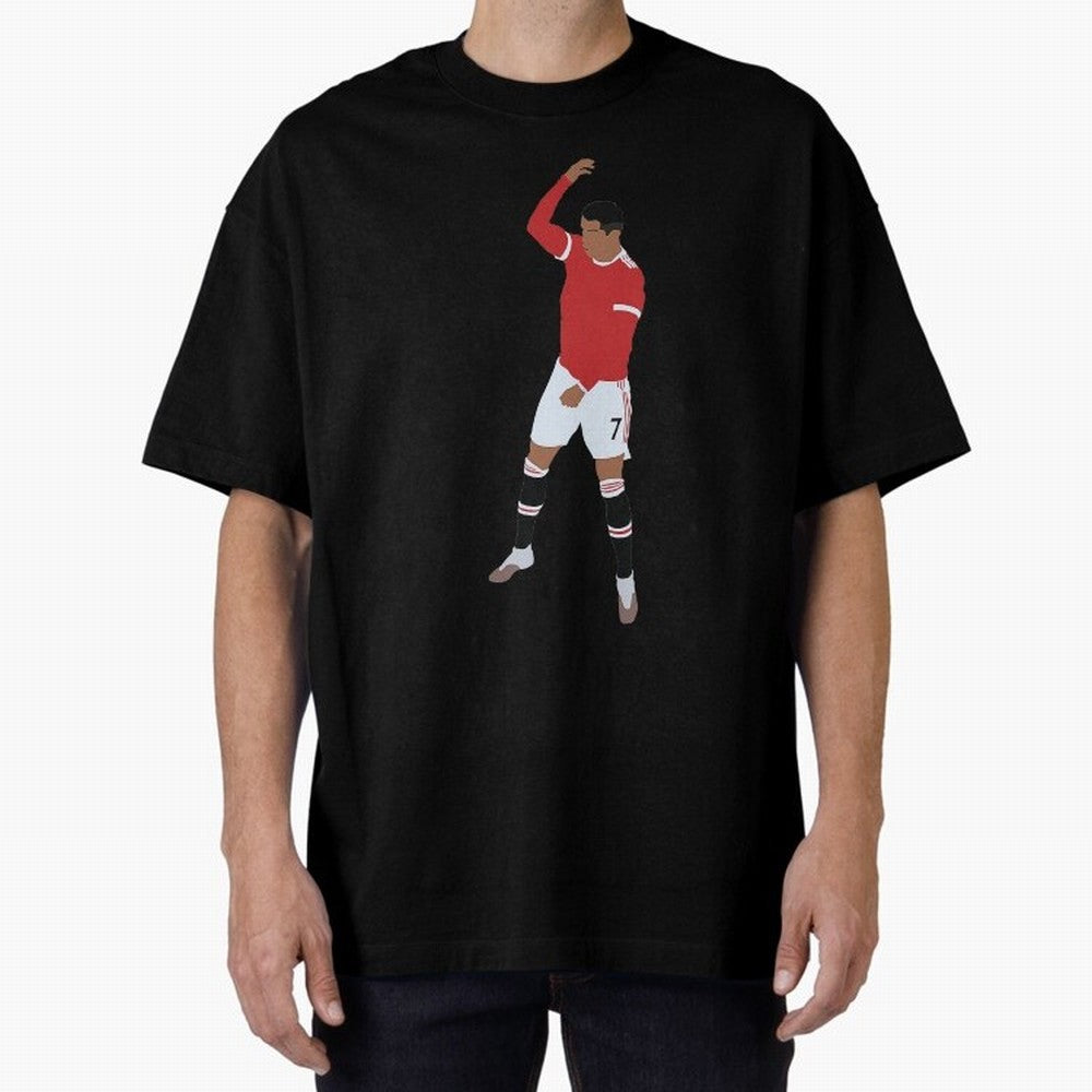 Cristiano Ronaldo 4 Oversized T-Shirt Bring Trophy Dreams to FIFA World Cup 2026 USA Canada Mexico for Fans of Mbappe and Germany, Bringing Champion Mindset, Group Stage Buzz, Knockout Tension and Passionate Fan Culture; Perfect for Fans,