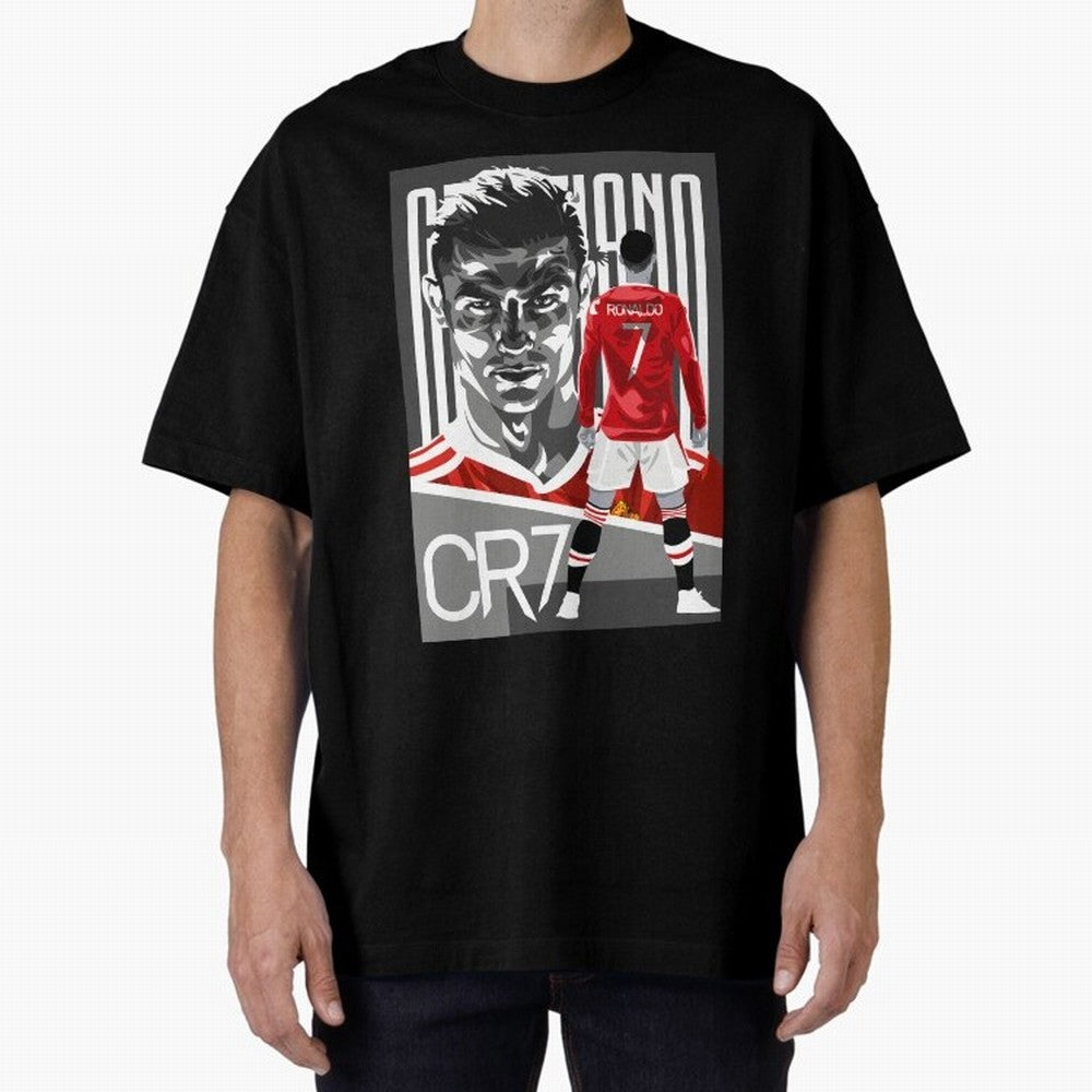 Cristiano Ronaldo In Red Oversized T-Shirt Support Match Day Hype around FIFA World Cup 2026 Group Stage, Cristiano Ronaldo, Argentina, France and Brazil, Game Day Rituals, Football Legends, Country Pride and the Road to the Final; Perfect for