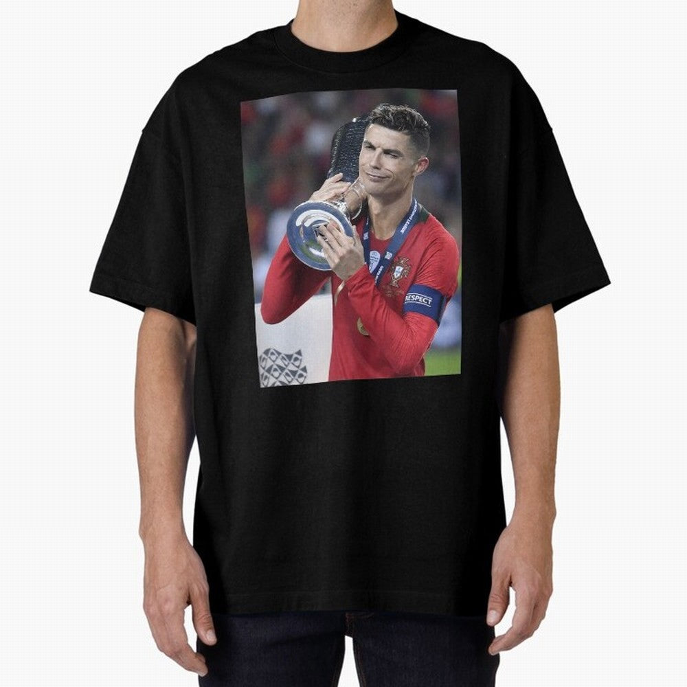 Todos Portugal 2019 Cr7 Oversized T-Shirt Show Championship Spirit for FIFA World Cup 2026 Capturing CR7, Brazil Energy, Championship Spirit, Famous Goals, Roaring Crowds and International Football Unity; Perfect for People Who Love Argentina,