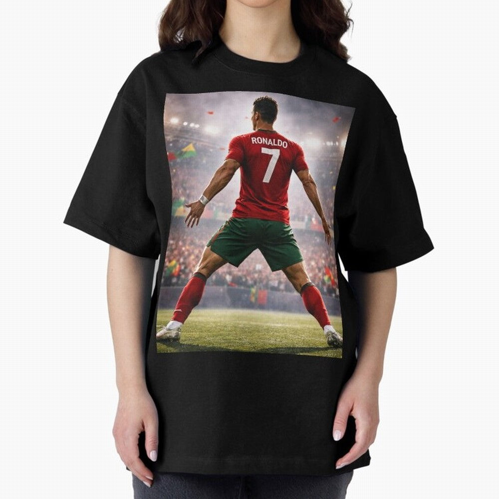 Cristiano Ronaldo Portuguese Legend Number Seven SIUUU Oversized T-Shirt Remember FIFA World Cup 2026 USA Canada Mexico for Fans of Cristiano Ronaldo, Haaland and CR7 and Portugal, Spain and Germany, Bringing Champion Mindset, Group Stage Buzz,