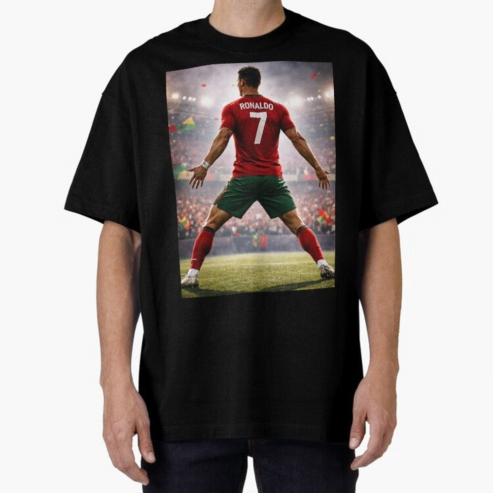 Cristiano Ronaldo Portuguese Legend Number Seven SIUUU Oversized T-Shirt Remember FIFA World Cup 2026 USA Canada Mexico for Fans of Cristiano Ronaldo, Haaland and CR7 and Portugal, Spain and Germany, Bringing Champion Mindset, Group Stage Buzz,