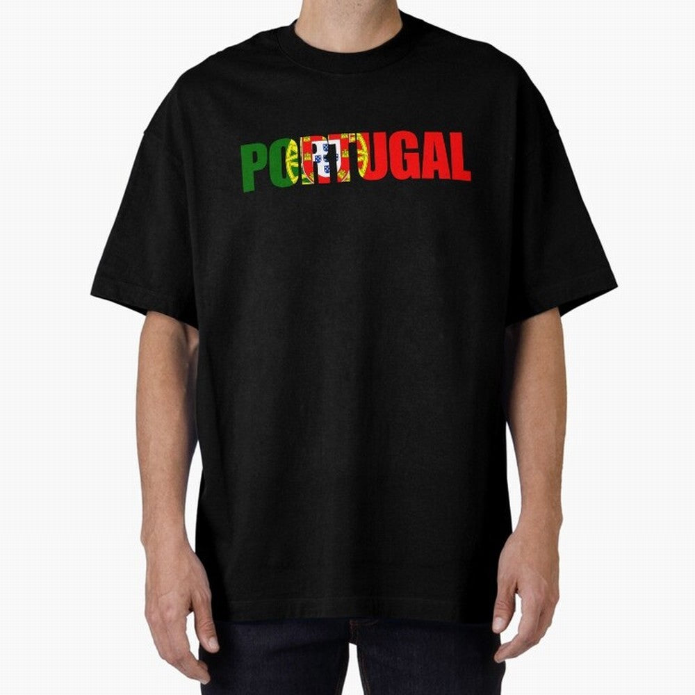 Portugal Country Oversized T-Shirt Stand Out with Spirit from Match Day Hype around FIFA World Cup 2026, Messi and Cristiano Ronaldo, France and Portugal, Global Supporter Spirit, Legendary Goals, National Colors and Tournament Celebration; Ideal