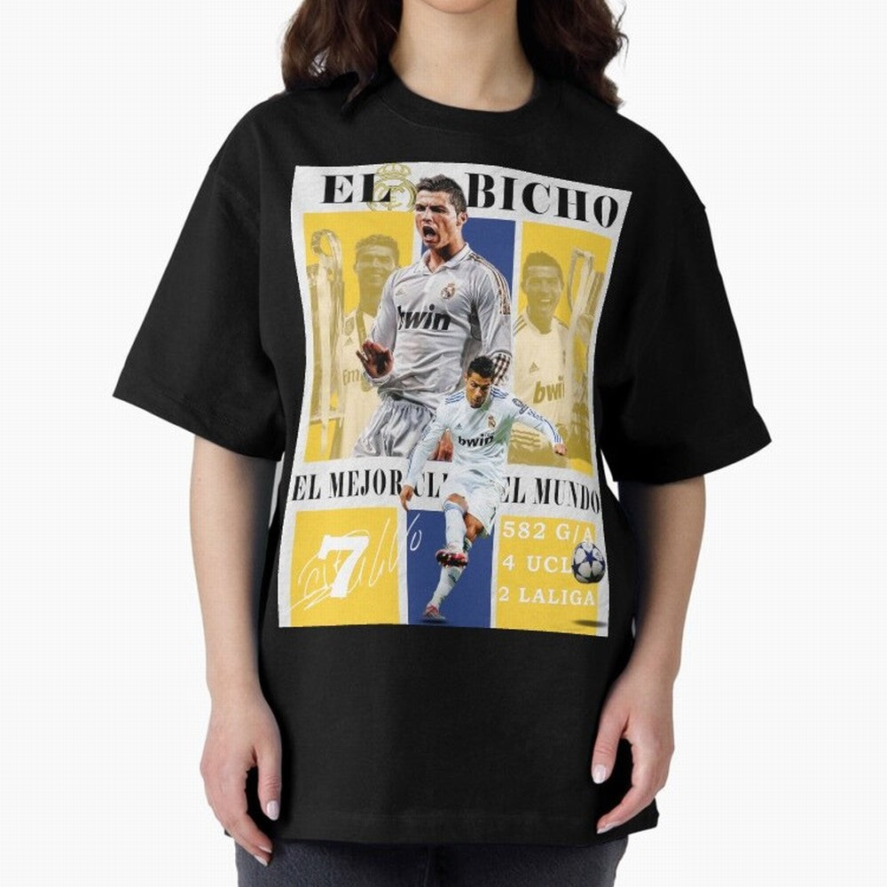 Cristiano Ronaldo Real Madrid Wall Art Oversized T-Shirt Share the Excitement of FIFA World Cup 2026 Spirit, Built around Germany, Cristiano Ronaldo, Haaland and CR7, Stadium Chants, National Pride, Trophy Dreams and Unforgettable Football