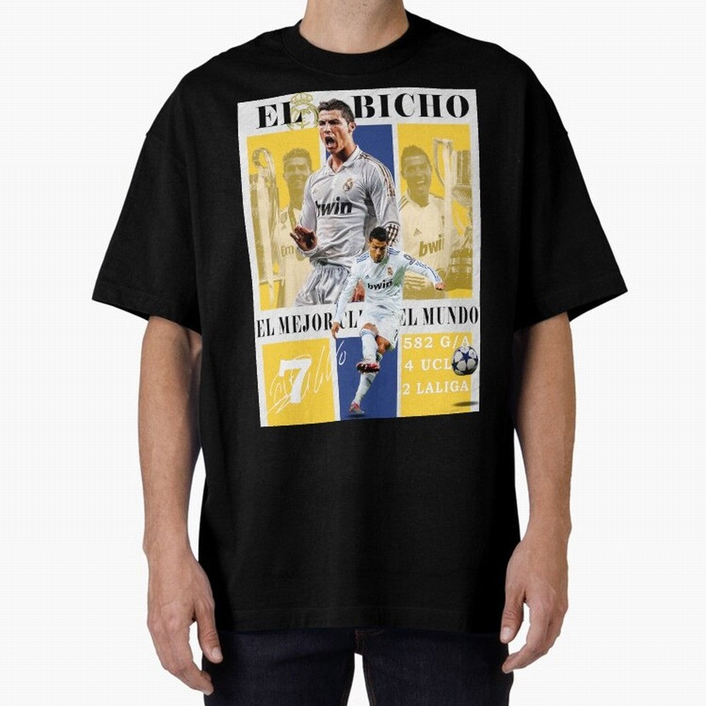 Cristiano Ronaldo Real Madrid Wall Art Oversized T-Shirt Share the Excitement of FIFA World Cup 2026 Spirit, Built around Germany, Cristiano Ronaldo, Haaland and CR7, Stadium Chants, National Pride, Trophy Dreams and Unforgettable Football