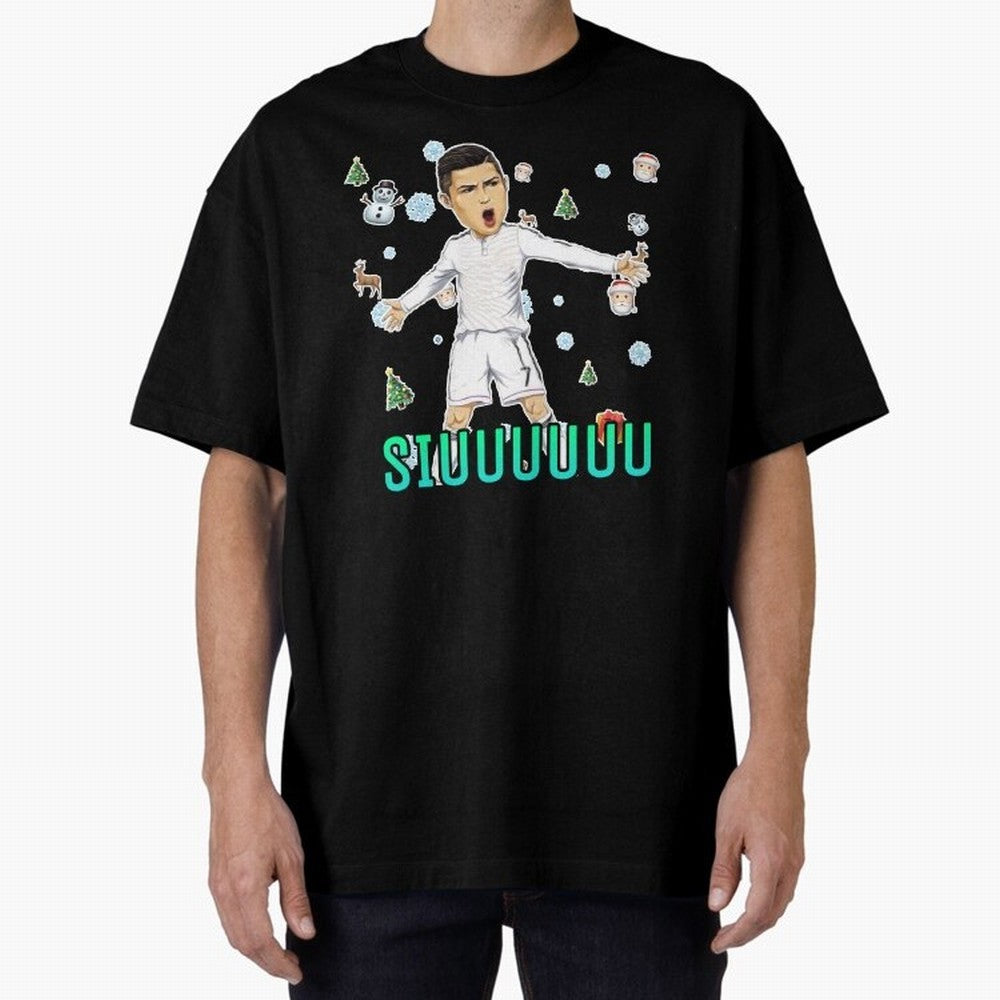Siuuu christmas CR7 Oversized T-Shirt Get Ready for Match Day Hype around FIFA World Cup 2026 USA Canada Mexico, Cristiano Ronaldo, Haaland and CR7, Portugal, Match Day Excitement, Supporter Culture, Golden Goals and Global Football Passion; Ideal